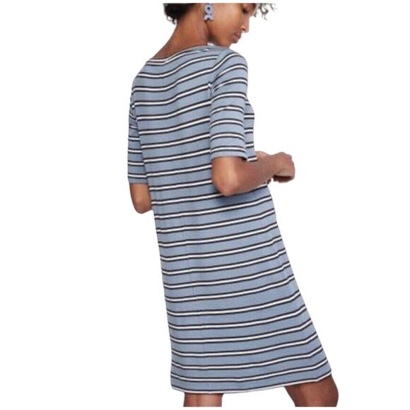 Loft Lou & Grey Blue Striped Signature Soft Boatneck Dress - Picture 3 of 10